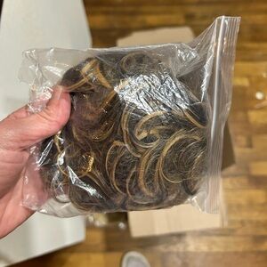 Brown and Blonde Curly Hair ponytail Extension #1